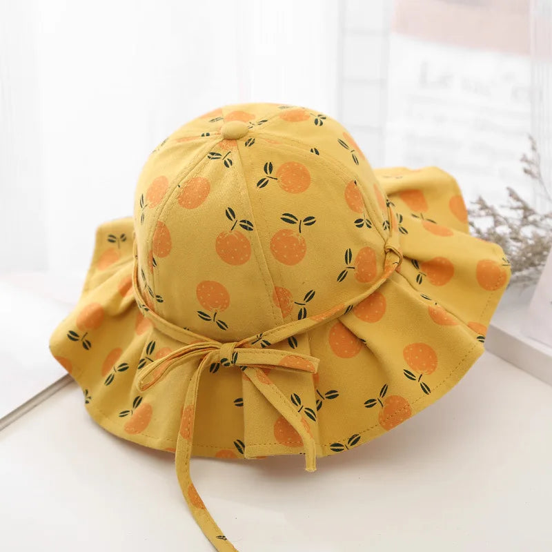 Cotton Sun Hat with Bow — Adjustable