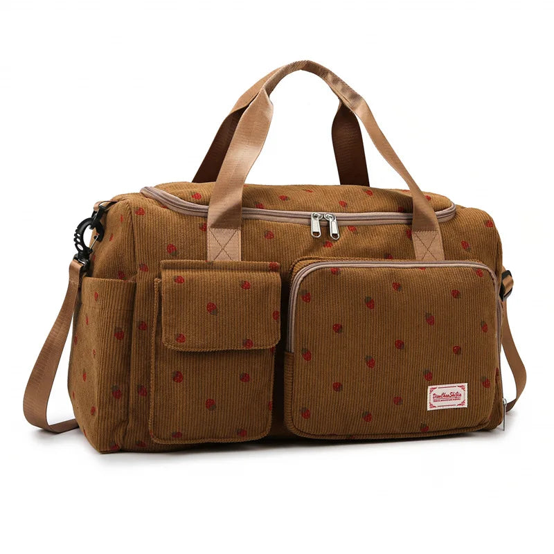 Large Corduroy Diaper Bag — Waterproof Tote