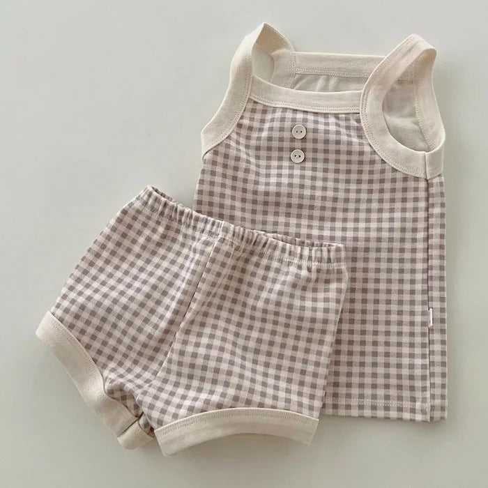 Baby Summer Set — Sleeveless Cotton Vest & Shorts