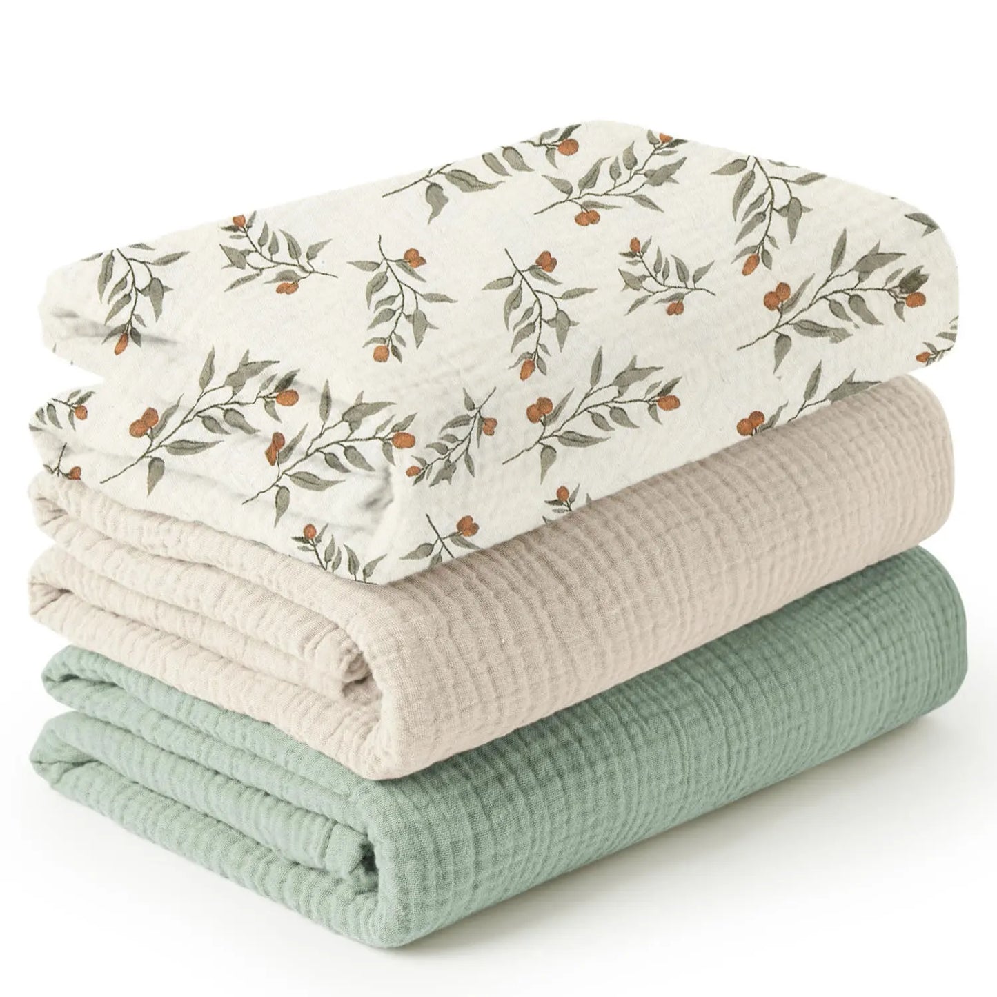 Baby Muslin Swaddle Blankets — Set of 3