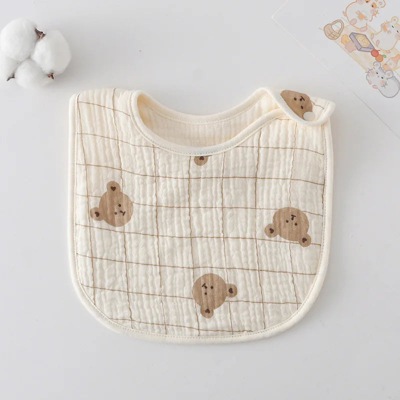 6-Layer Cotton Gauze Baby Bib — U-Shaped