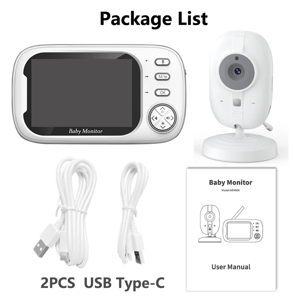Wireless Baby Monitor — Night Vision & Temperature Display
