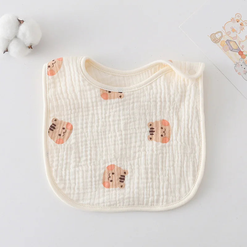 6-Layer Cotton Gauze Baby Bib — U-Shaped