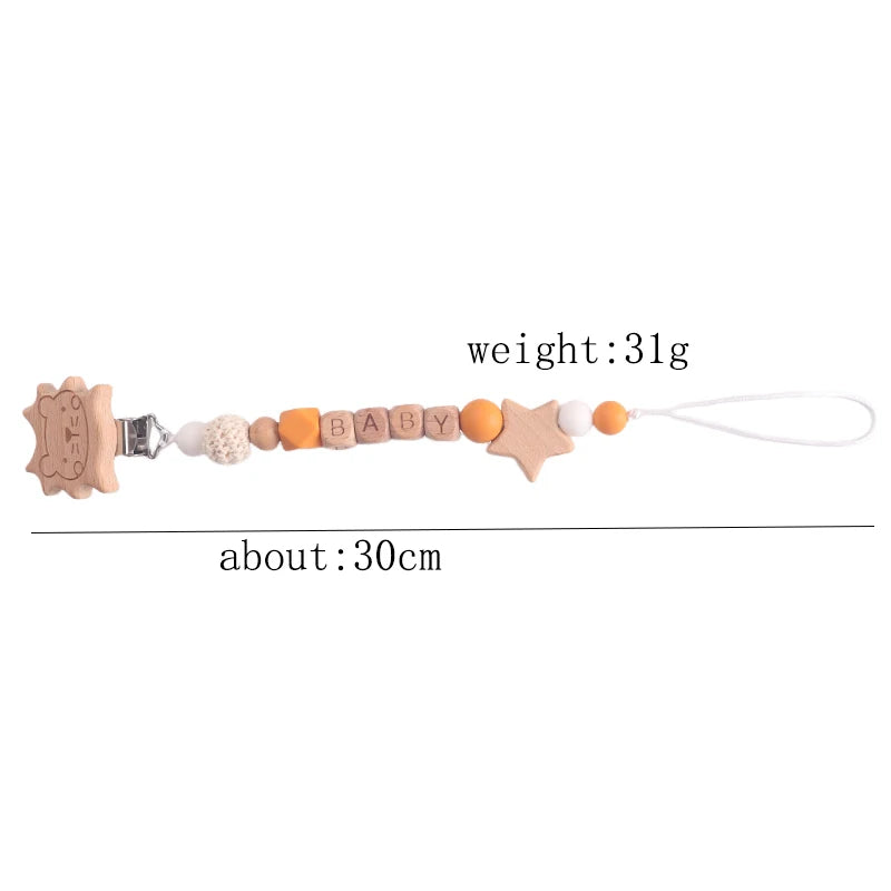 Silicone Bead Pacifier Clip — Lion & Star