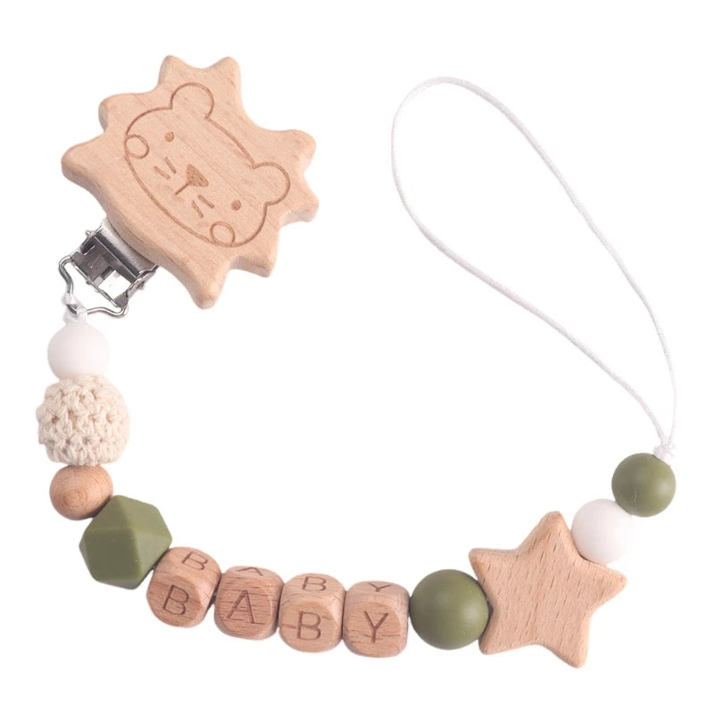 Silicone Bead Pacifier Clip — Lion & Star
