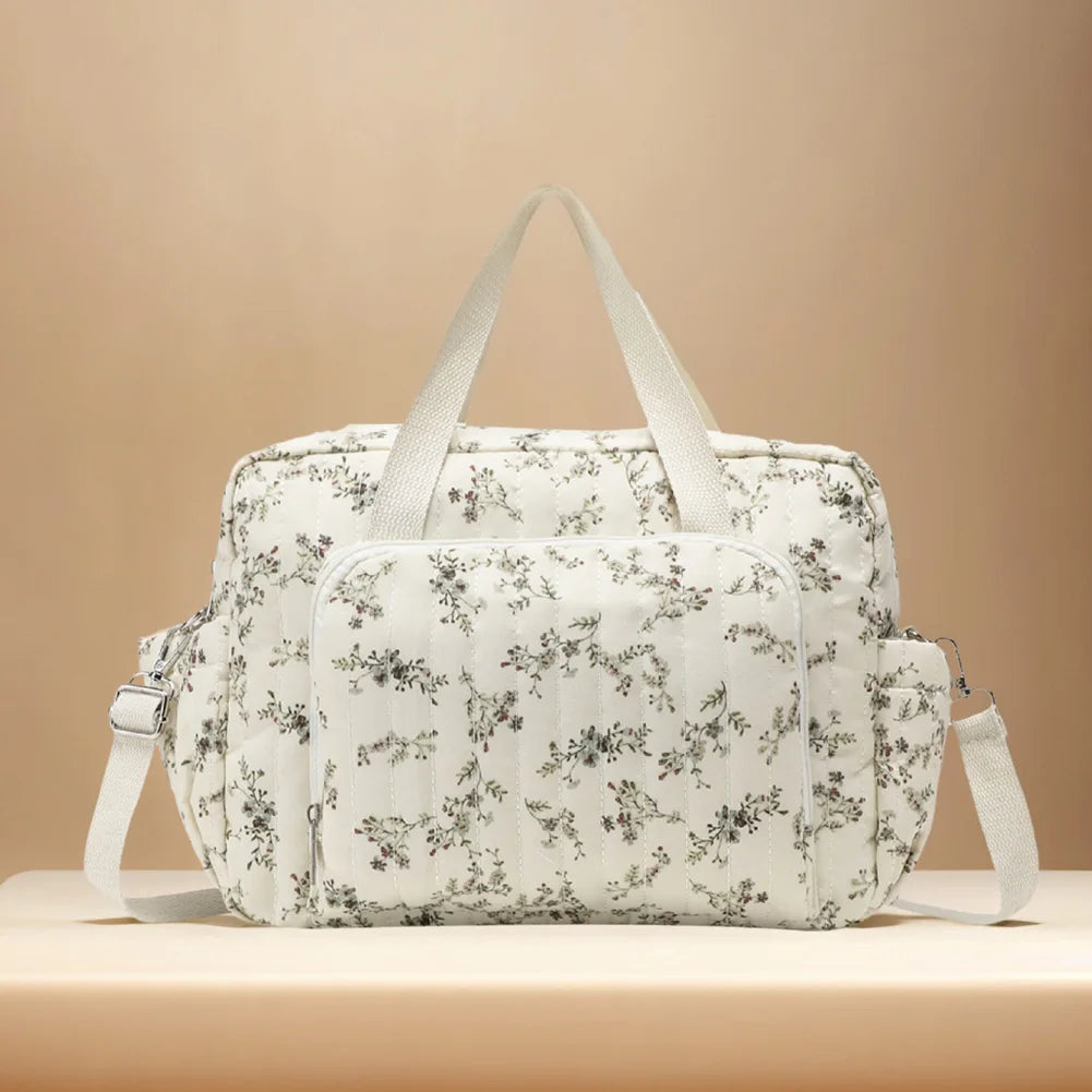 Floral Cotton Diaper Bag — Everyday Tote