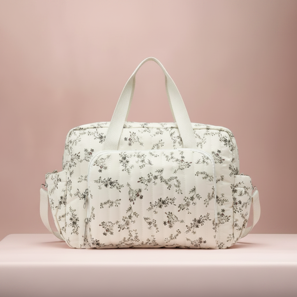 Floral Cotton Diaper Bag — Everyday Tote