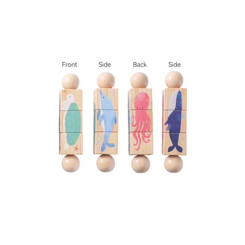 Montessori Rotating Animal Puzzle — Wooden Toy