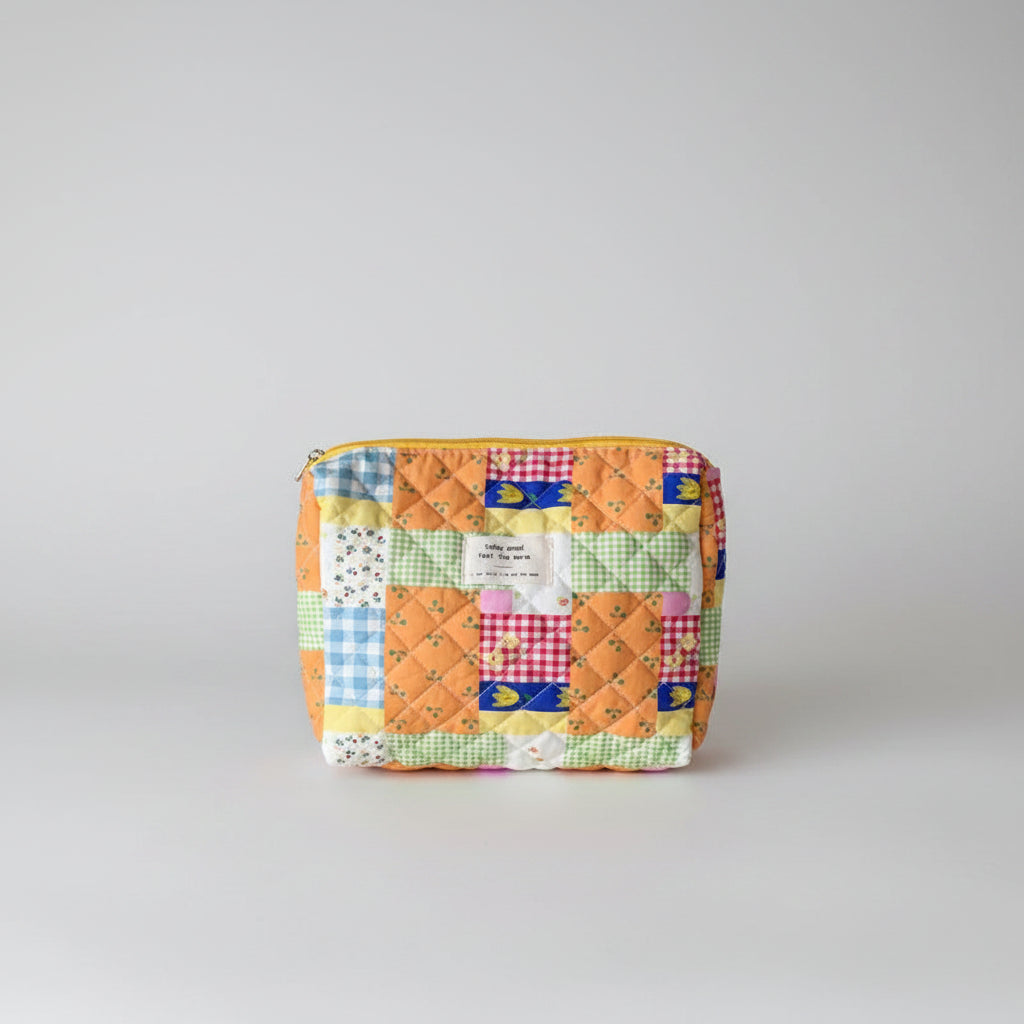 Quilted Cotton Toiletry Bag - Travel Organizer