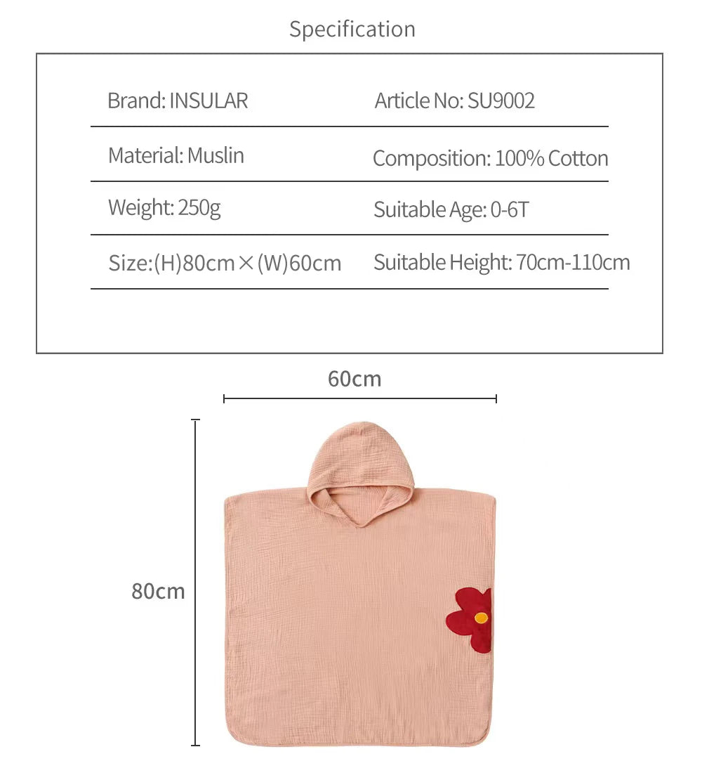 Muslin Beach Poncho - Hooded Towel