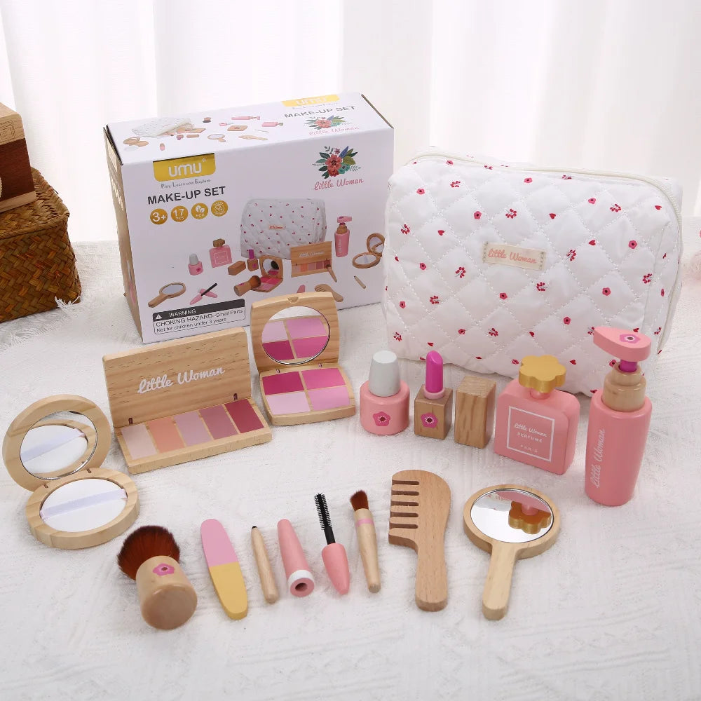Montessori Makeup Toy Set — Wooden Role Play Gift