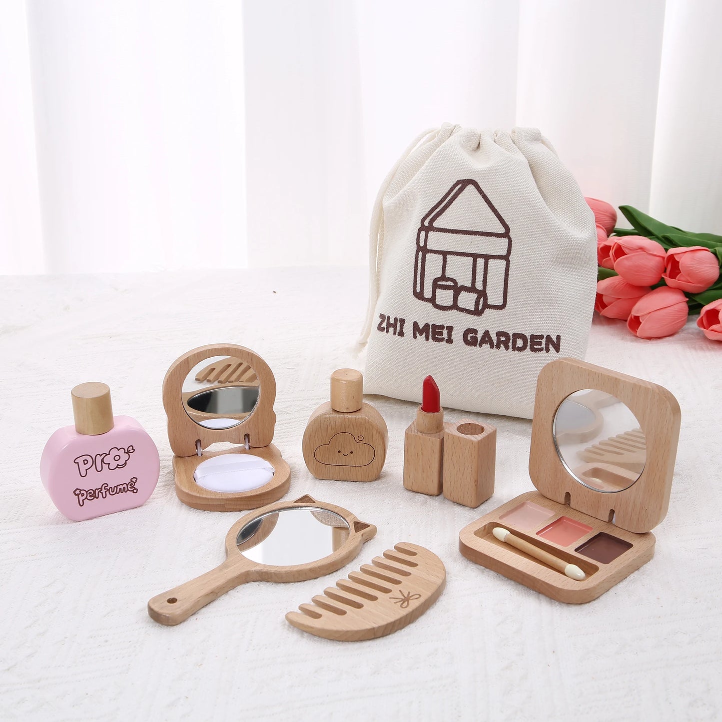 Montessori Makeup Toy Set — Wooden Role Play Gift