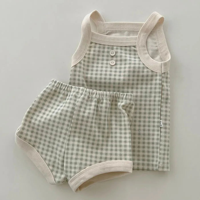 Baby Summer Set — Sleeveless Cotton Vest & Shorts