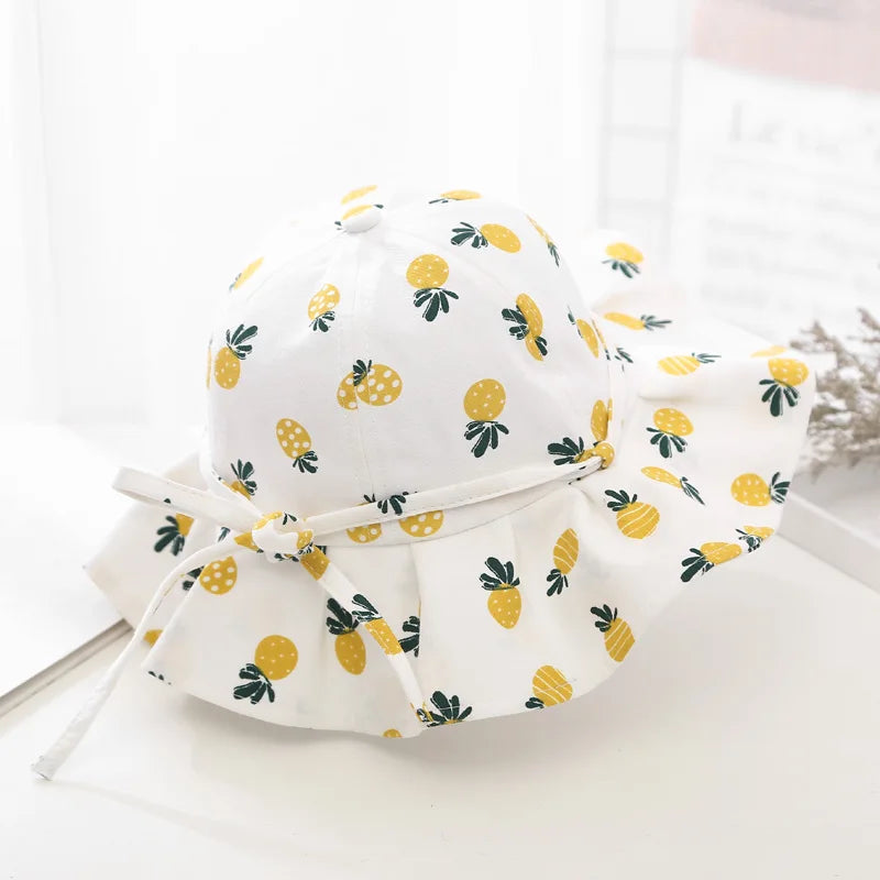 Cotton Sun Hat with Bow — Adjustable