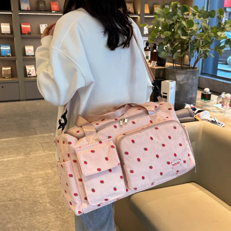 Large Corduroy Diaper Bag — Waterproof Tote
