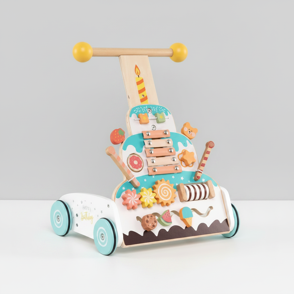 Wooden Baby Walker — Activity & Music Centre