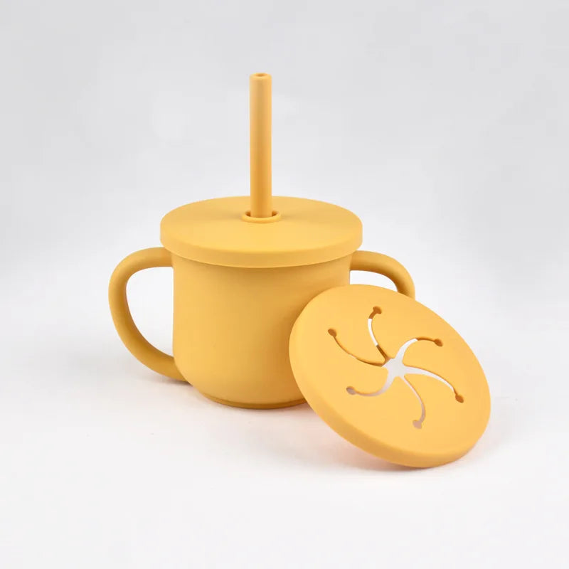 2-in-1 Silicone Straw Cup - Snack & Drink