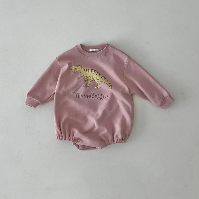 Baby Dinosaur Romper — Cotton Sweatshirt Bodysuit