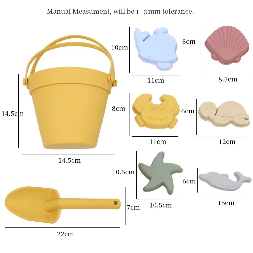 Silicone Beach Toy Set — 8 Pieces