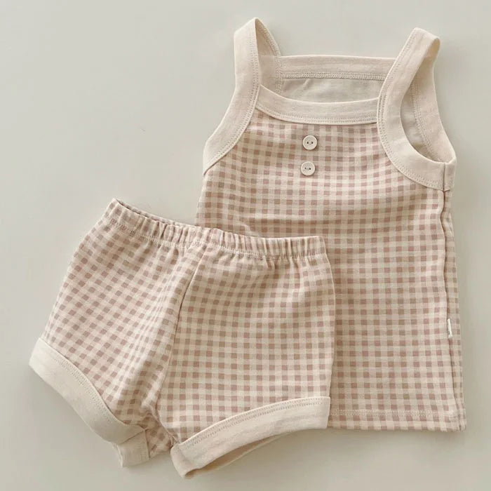 Baby Summer Set — Sleeveless Cotton Vest & Shorts