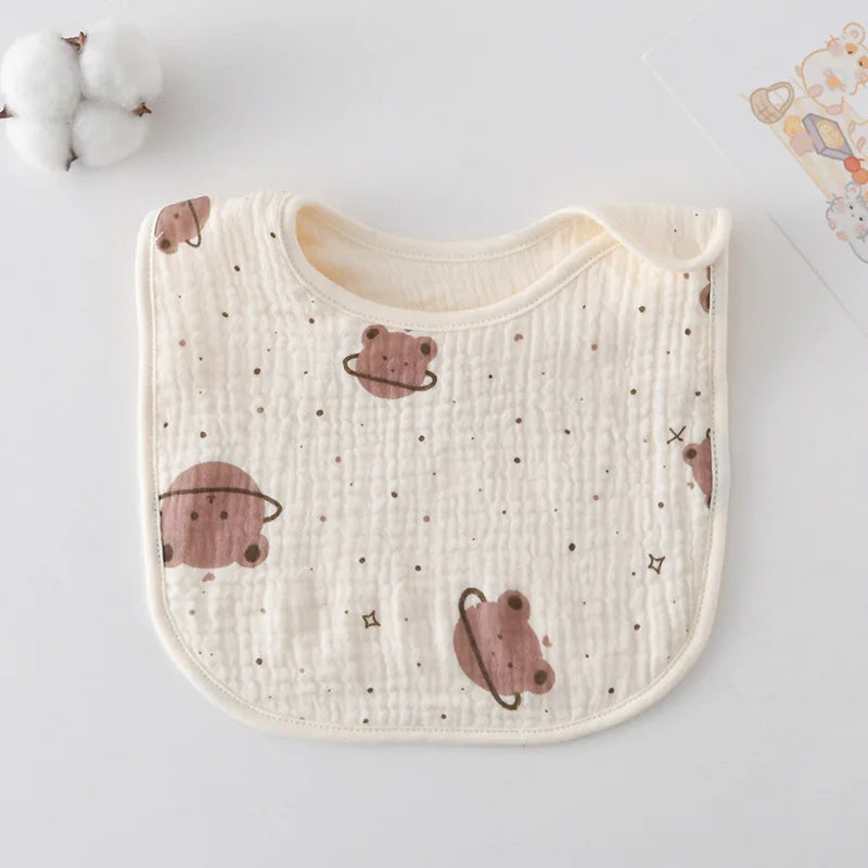 6-Layer Cotton Gauze Baby Bib — U-Shaped