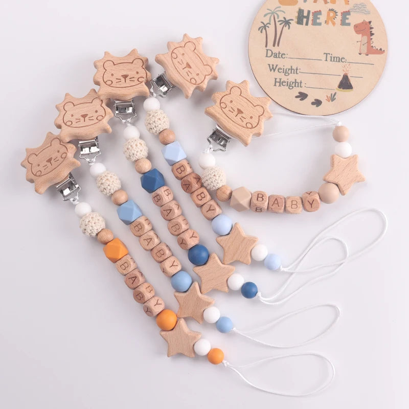 Silicone Bead Pacifier Clip — Lion & Star