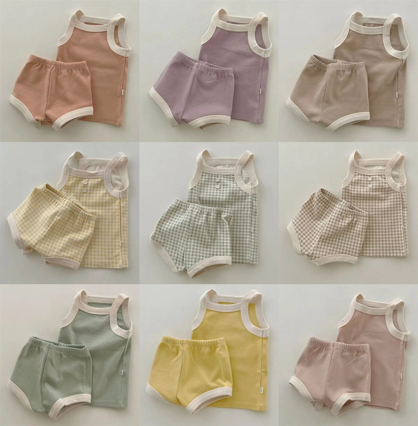 Baby Summer Set — Sleeveless Cotton Vest & Shorts