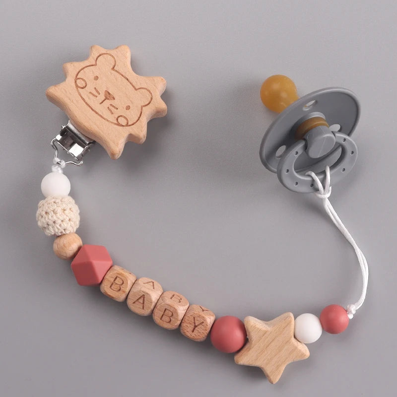 Silicone Bead Pacifier Clip — Lion & Star