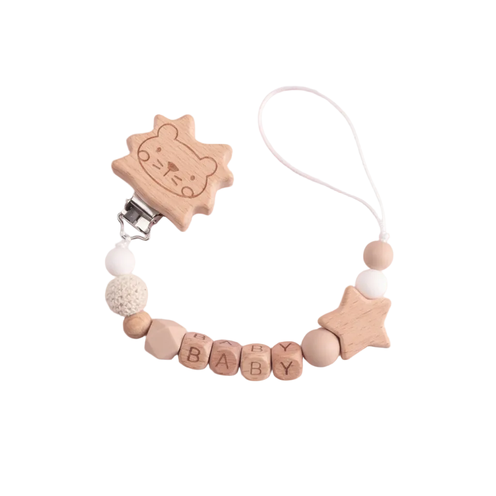Silicone Bead Pacifier Clip — Lion & Star