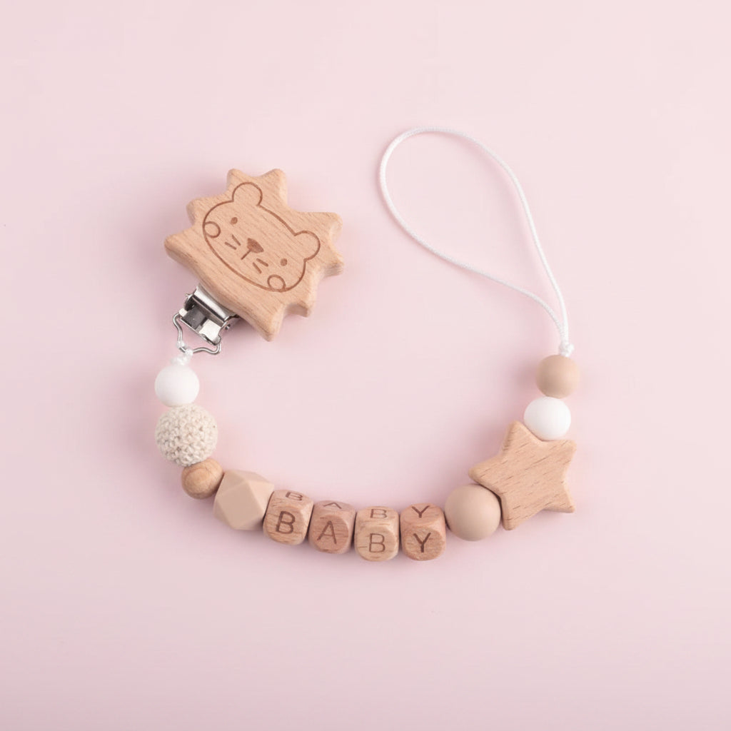 Silicone Bead Pacifier Clip — Lion & Star