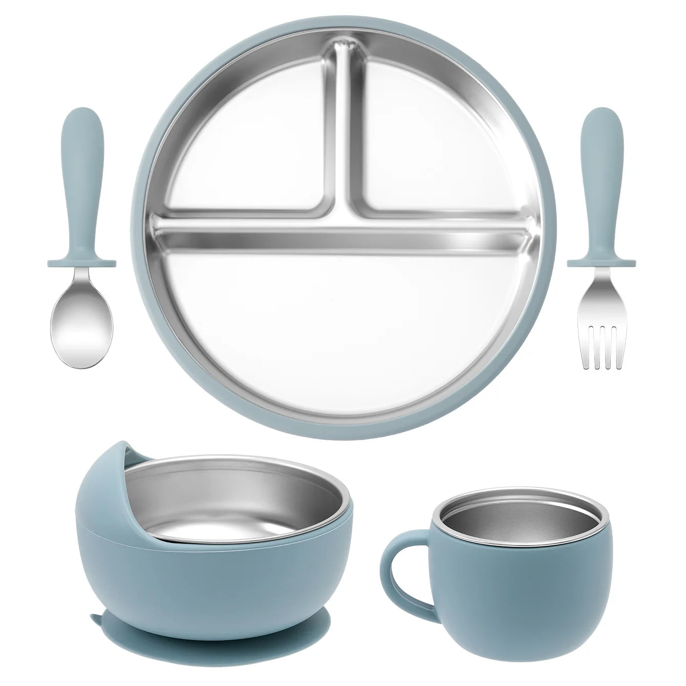 Stainless Steel Baby Feeding Set — 5-Piece