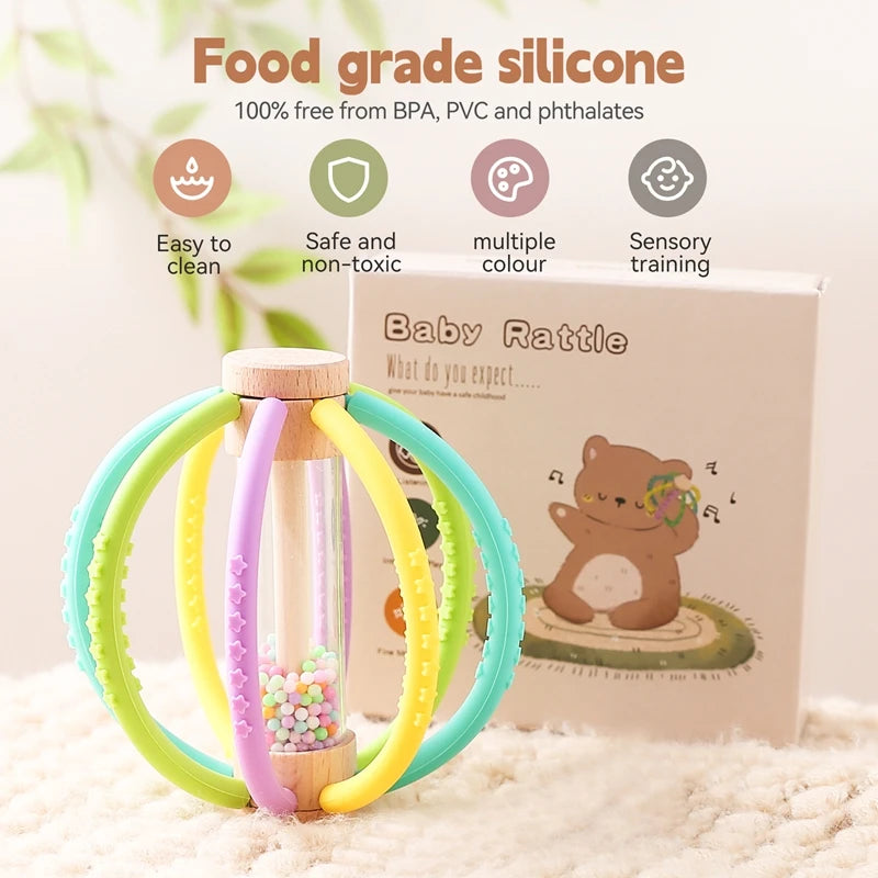 Silicone Sensory Rattle — Teether & Rain Stick