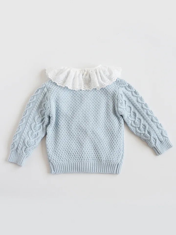 Cartoon Embroidery Knit — Cotton Cardigan