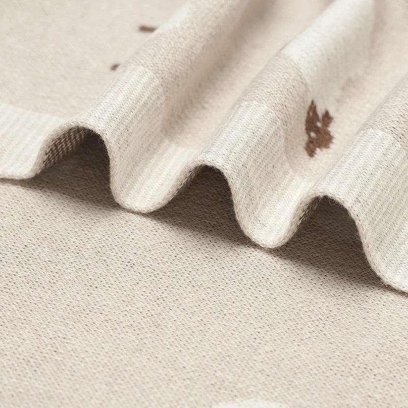 Cotton Knit Baby Blanket — Cartoon Swaddle Wrap