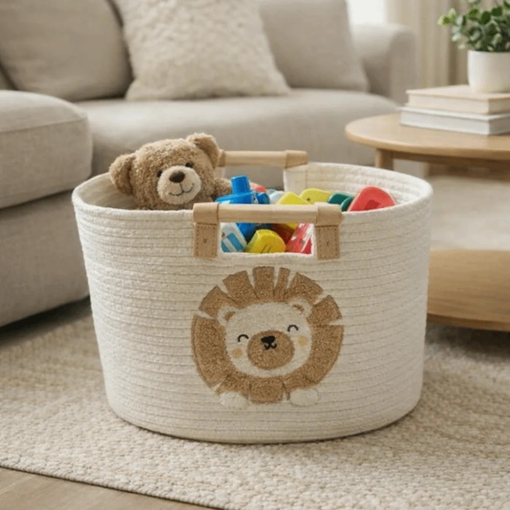 Woven Storage Basket — Animal Design