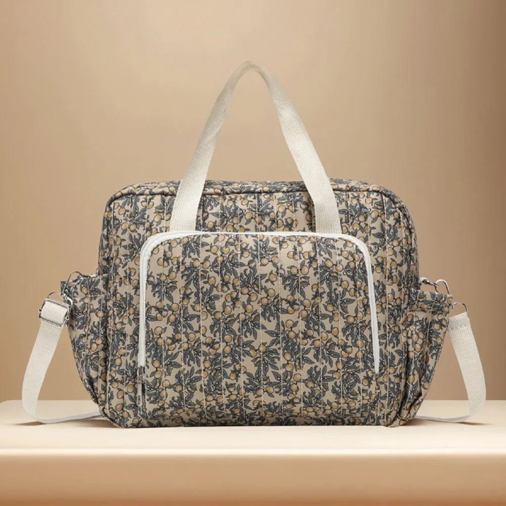Floral Cotton Diaper Bag — Everyday Tote