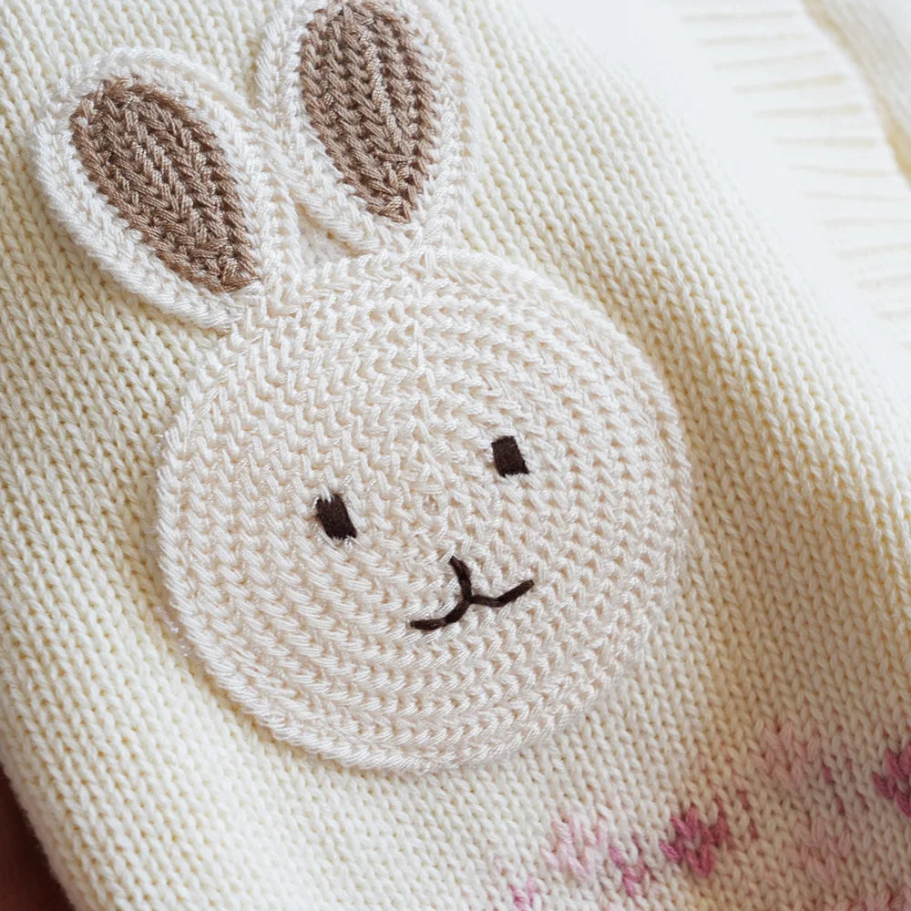 Cartoon Embroidery Knit — Cotton Cardigan