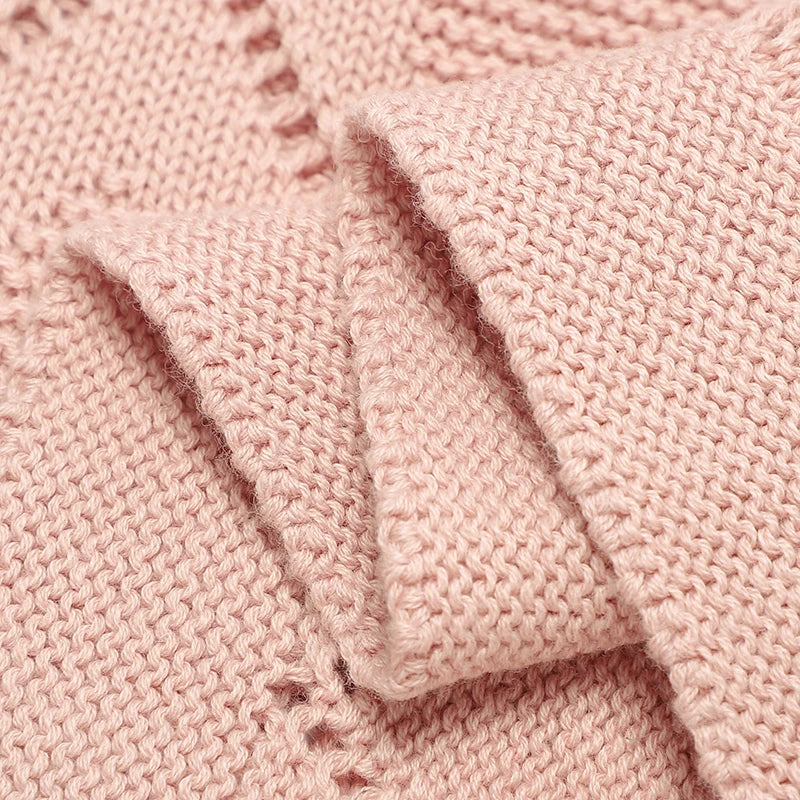 Cotton Knit Baby Blanket — Soft Swaddle Wrap 90x70cm