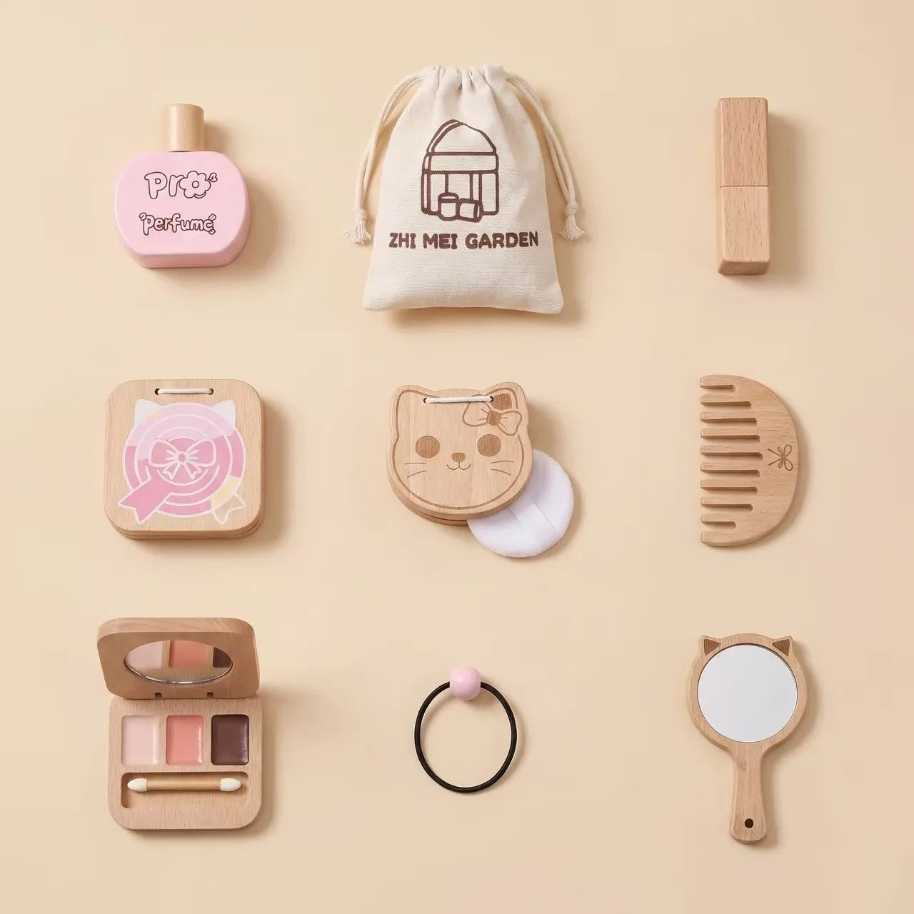 Montessori Makeup Toy Set — Wooden Role Play Gift