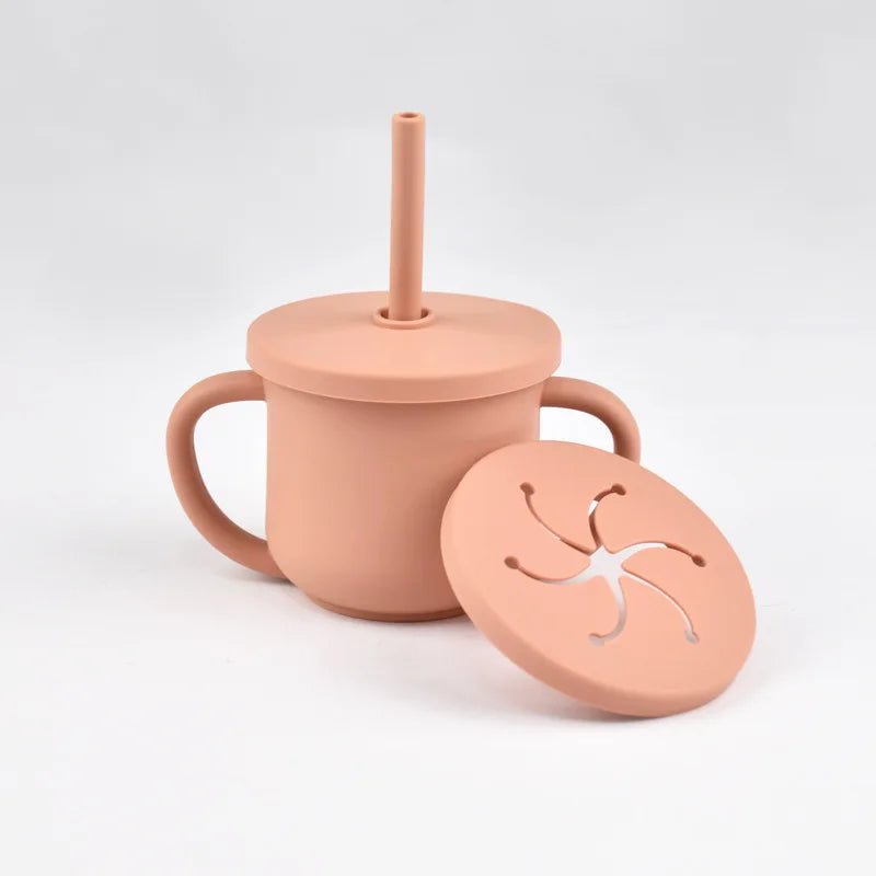 2-in-1 Silicone Straw Cup - Snack & Drink