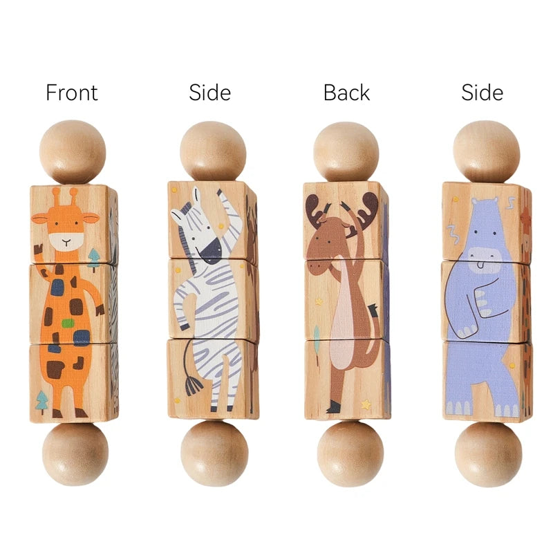 Montessori Rotating Animal Puzzle — Wooden Toy
