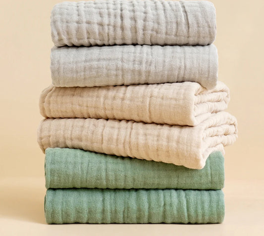 Cotton Muslin Swaddle Blanket — 110×110cm