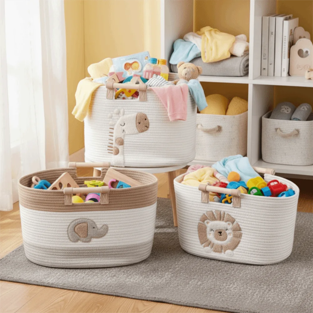Woven Storage Basket — Animal Design