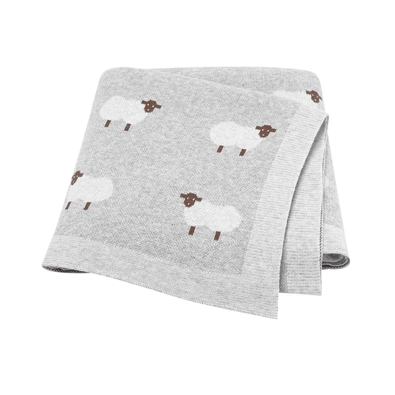 Cotton Knit Baby Blanket — Cartoon Swaddle Wrap