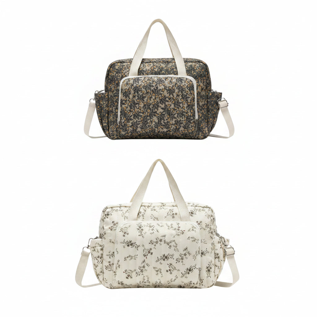 Floral Cotton Diaper Bag — Everyday Tote