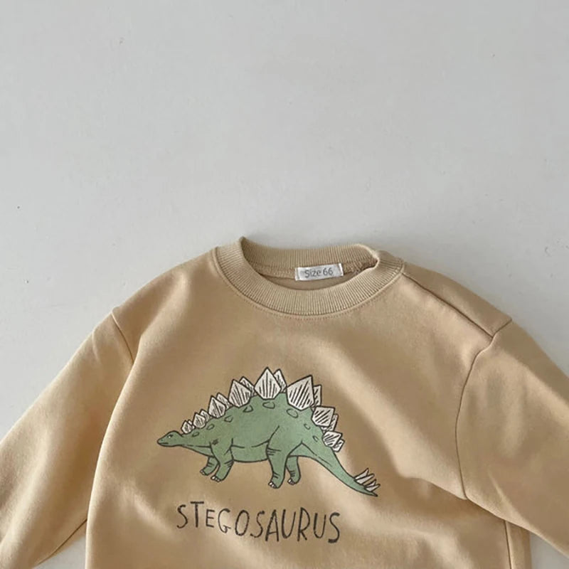 Baby Dinosaur Romper — Cotton Sweatshirt Bodysuit