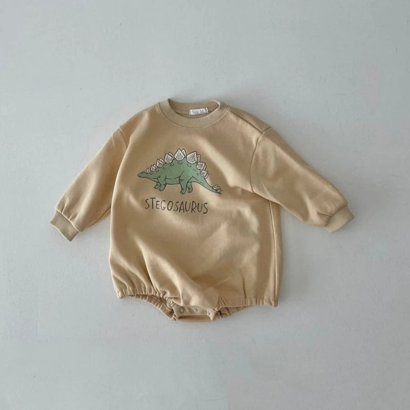 Baby Dinosaur Romper — Cotton Sweatshirt Bodysuit