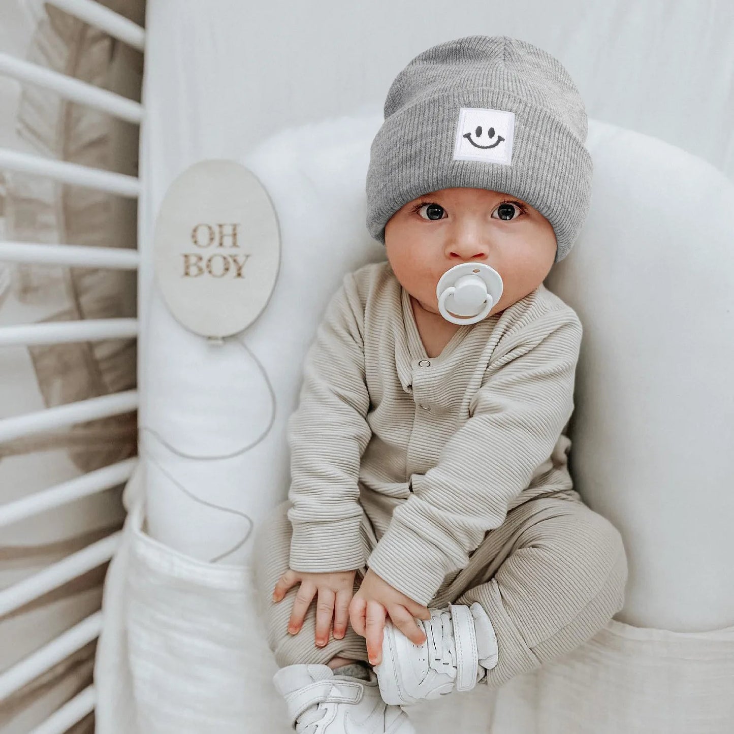 Cotton Baby Hat & Sock Set — 0–6 Months