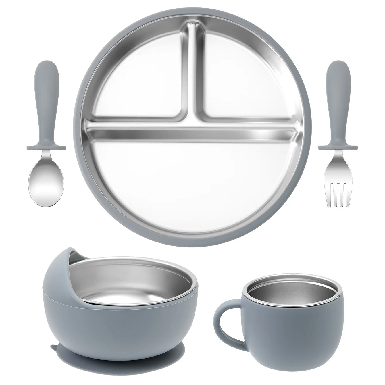 Stainless Steel Baby Feeding Set — 5-Piece