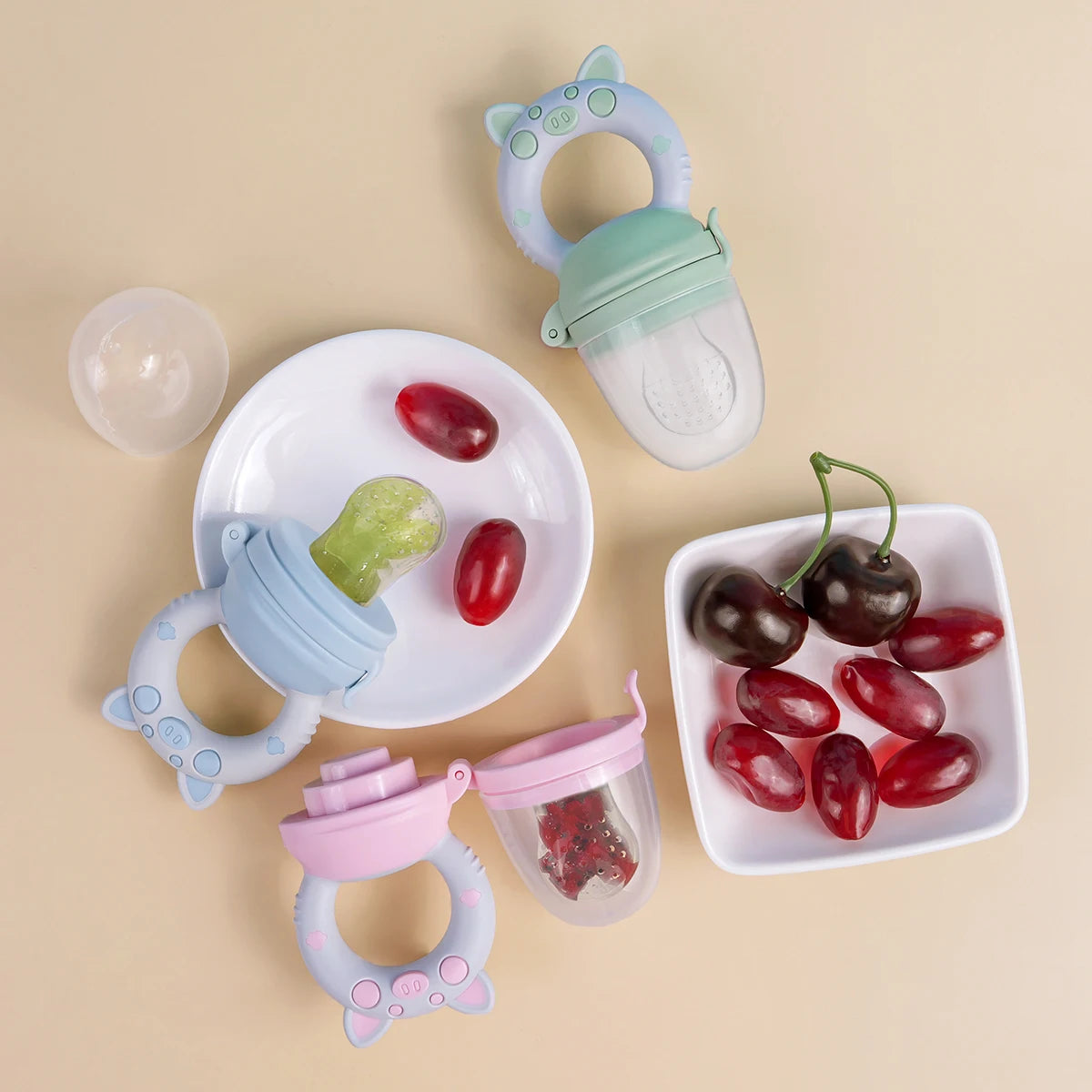 Silicone Fruit & Vegetable Feeder - 4-delige Set